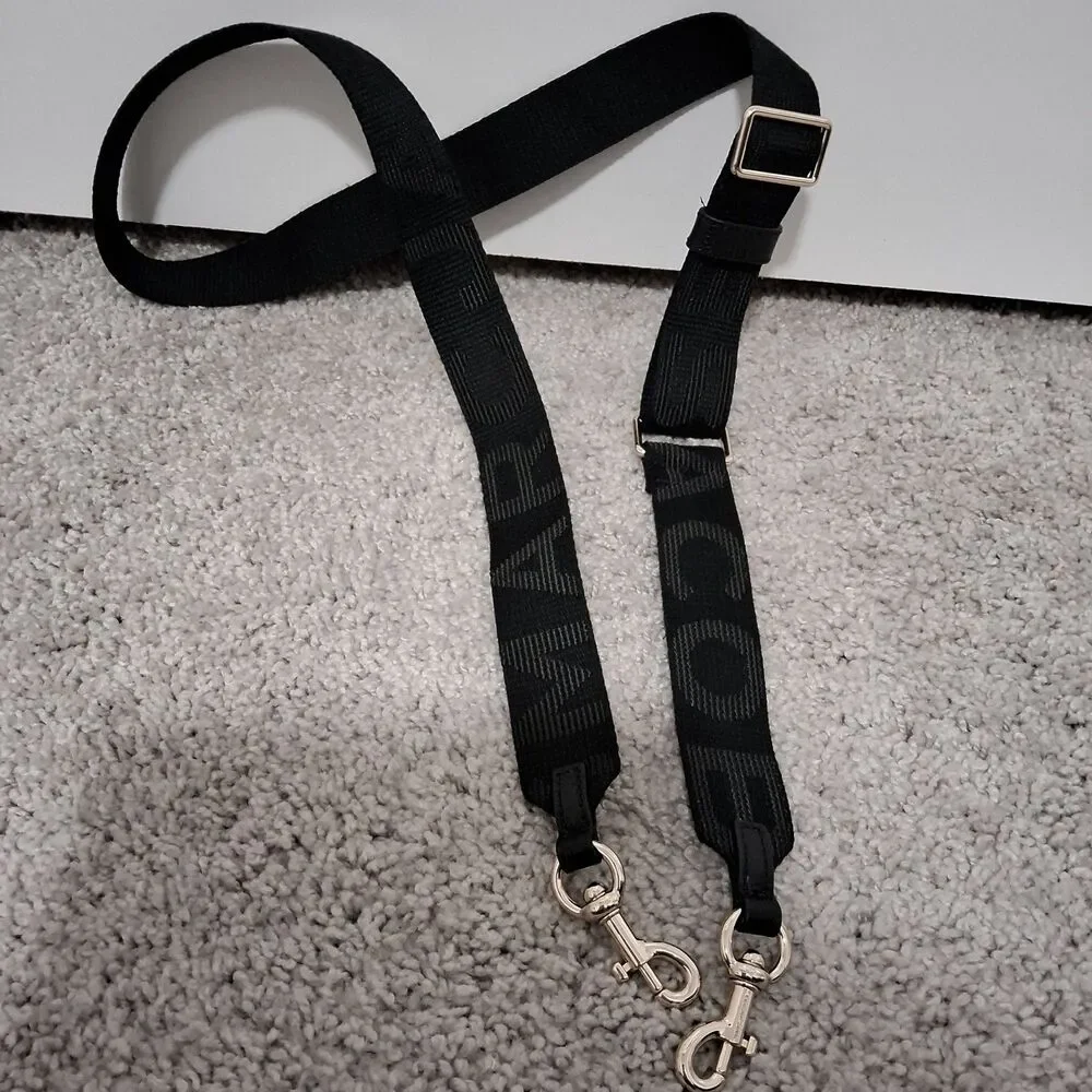 Marc Jacobs Logo Webbing Bag Strap Black with Gold-tone hardware New w/o Tag - Picture 2 of 16